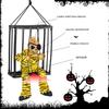 Halloween Hanging Ghost Toy with Motion Sensor & LED Eyes Scary Prisoner Cage Ghost Battery Voice Activated Eerie Screams Zombie Decoration