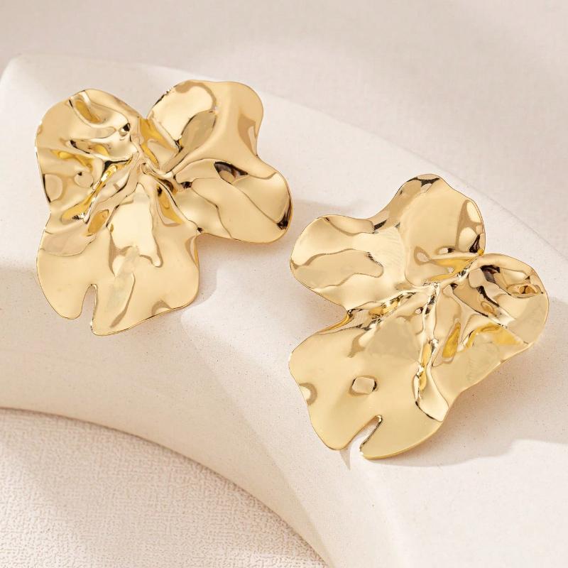 1 Pair Geometric Chic Iron Stud Earrings, Suitable for Weddings, Parties and Daily Wear