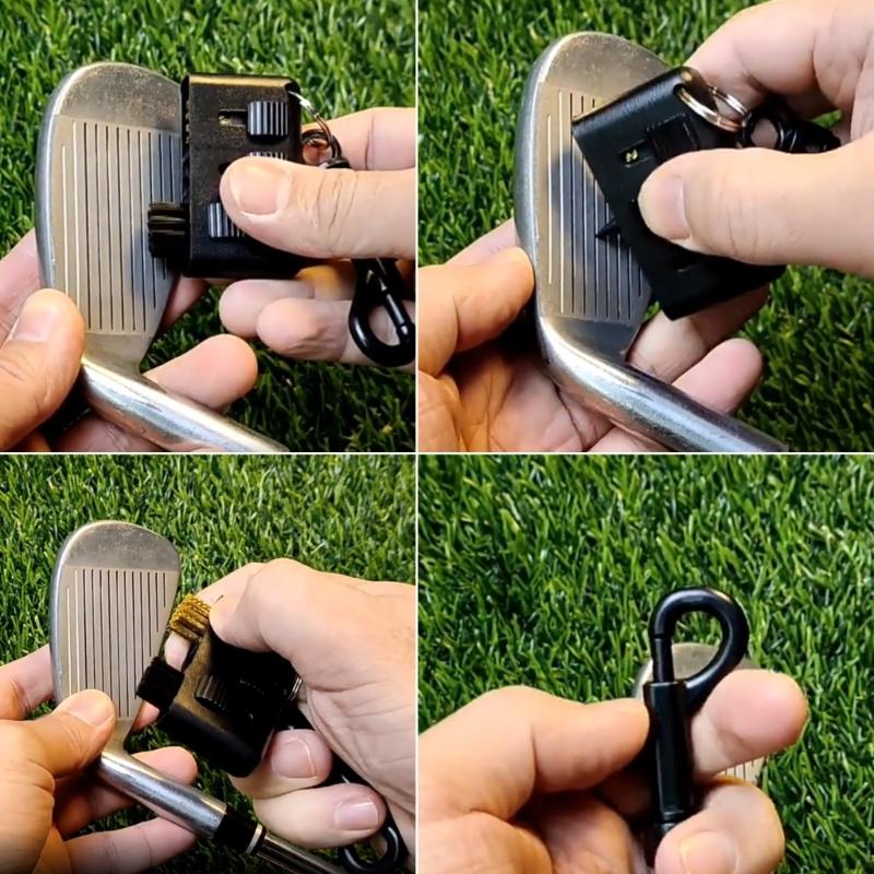 3 in 1 Retractable Double Head Golf Cleaning Brush Golf Club Cleaner Golf Ball Grooves Clean Tool Putter Wedges Cleaner