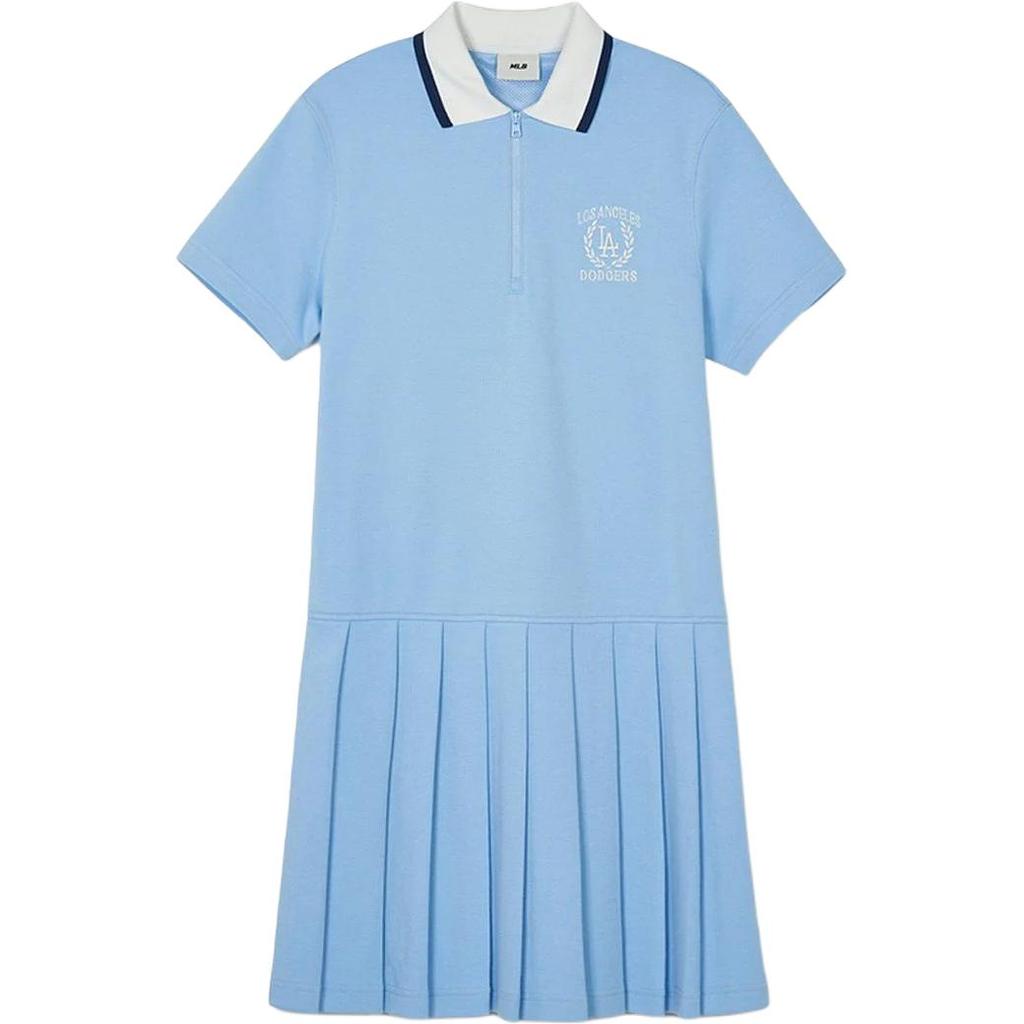 MLB Los Angeles Dodgers Letter Print Classic Sports Tennis Polo Dress Women dresses Blue 3FOPV0443-07SBS