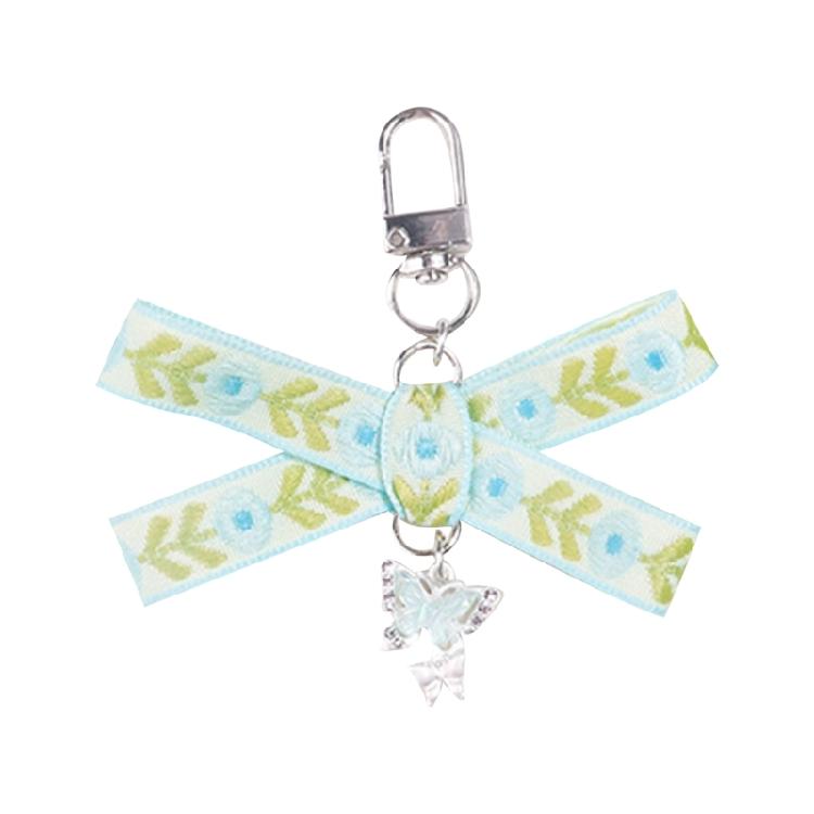 Fashionable Printed Ribbon Keychain Bag Ornament Portable Key Chain Bag Dangler