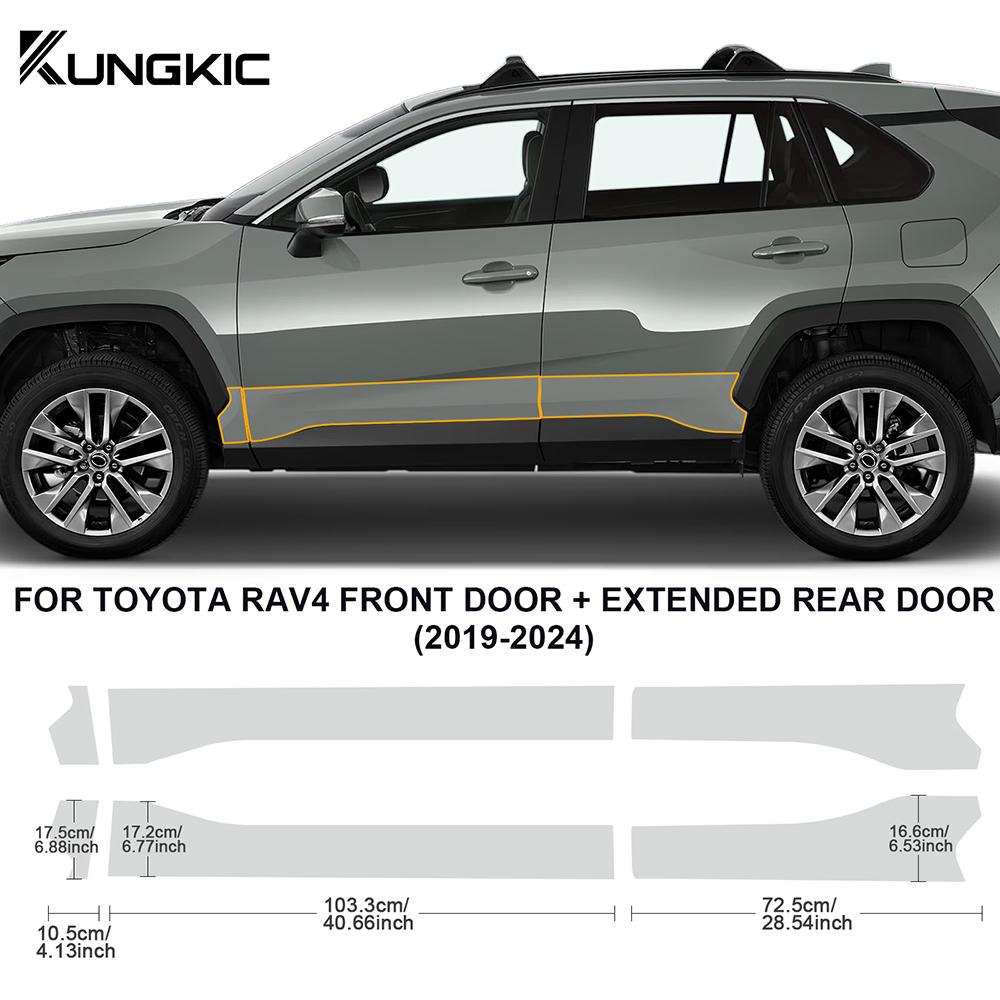 

KUIC for Toyota Rav4 -2024 Car Door Triangle Protective Film PPF TPU Refit Door Sills Sticker Transparent 8.5mil Precut extended film