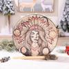 Unique Pattern Shaman Drum With Drumstick Siberian Drum Sound Healing Tool Home Ornament for Spiritual Music Meditation