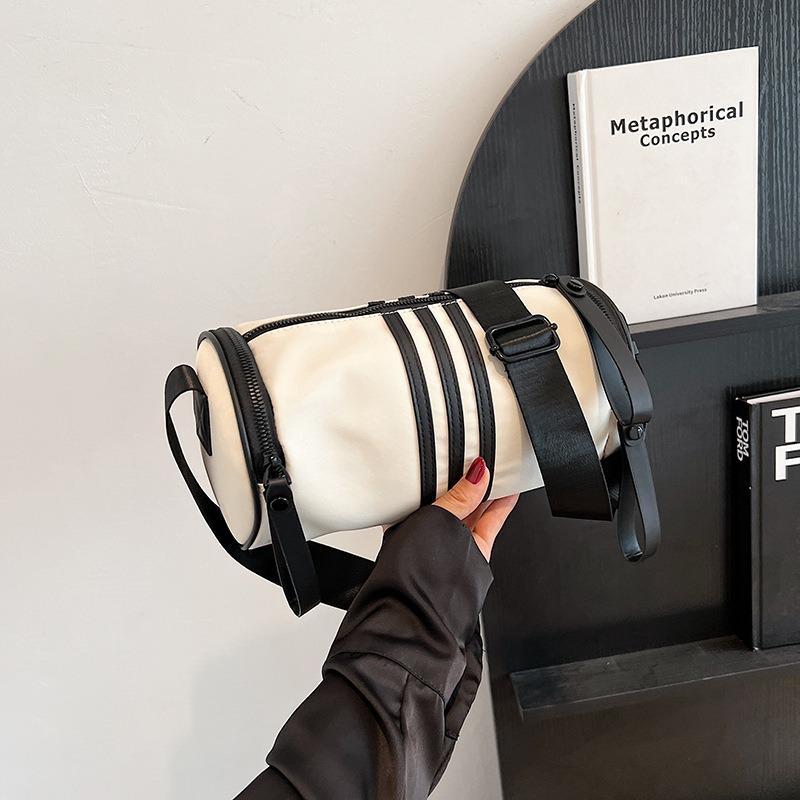 Popular Cylinder Bag New Casual Bag Female Messenger, Dumpling Bag Broadband Sports Nylon Bag Shoulder Messenger