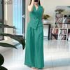 Women Sleeveless Vest Tops and Long Pants Casual Two Piece Suit Sets