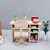1:12 Miniature Dollhouse Wooden Desk and Chair Set