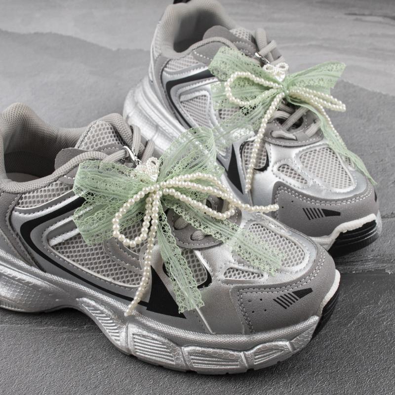 Lace Bow Imitation Pearl Keychain Removable Shoe Buckle Bag Pendant Accessories Heart Pendant Aesthetic Key Holder Gifts