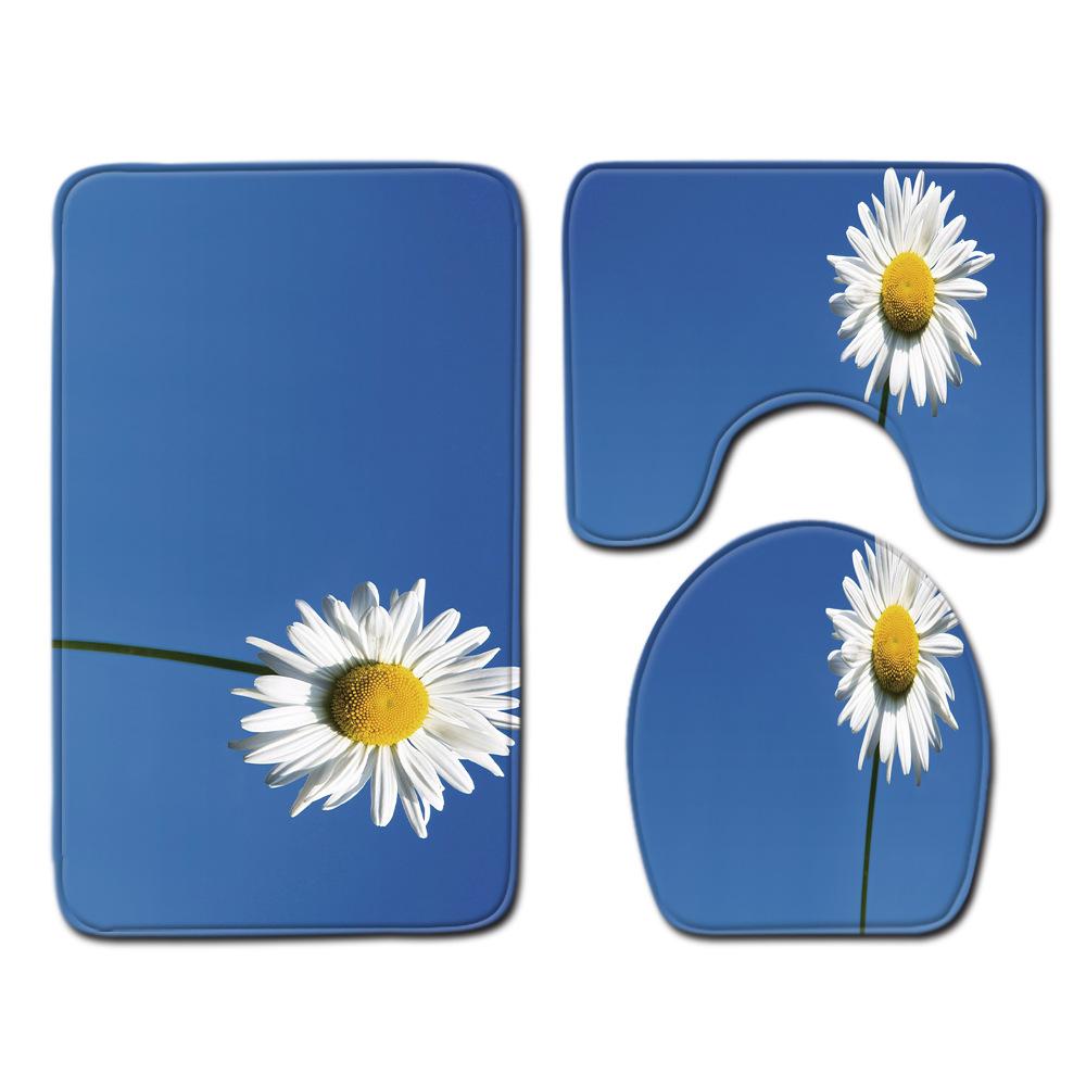 Small Fresh Bathroom Toilet Three-Piece Floor Mat Kitchen Non-Slip Door Mat Bedroom Carpet