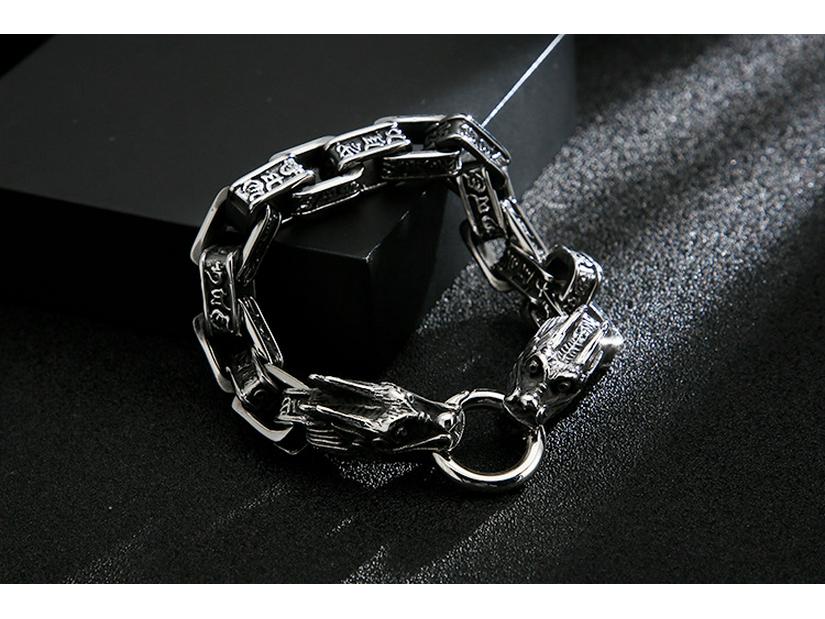 Men's Retro Titanium Steel Dragon Bracelet - European & American Fashion