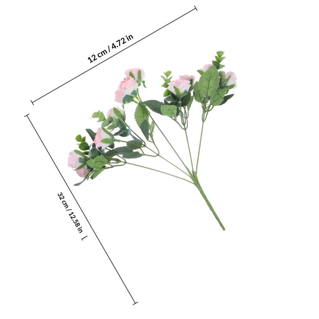 5 Stück künstlicher Rosenstrauß Simulationsblumen-Dekor Wasserdicht Sonnenschutz Falsche Rosenblumen für Wohnzimmer Balkon Fotografie
