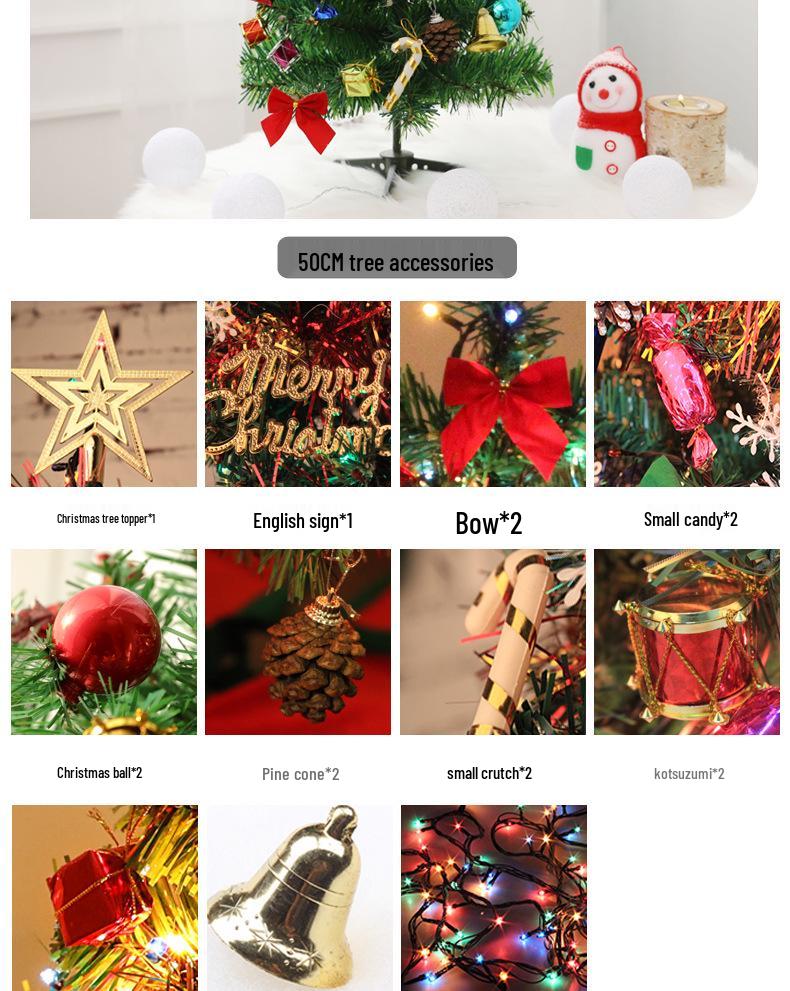 Švytintis PVC Mini Kalėdinės eglutės rinkinys (30cm & 50cm) dekoracijoms