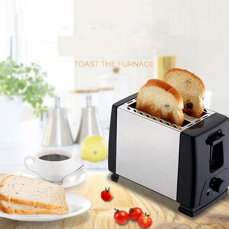 750w Electric 2-piece Household Toaster With Removable Bread Crumb Tray, 6-speed Toast Set For Baking Puff Waffles, Etc.