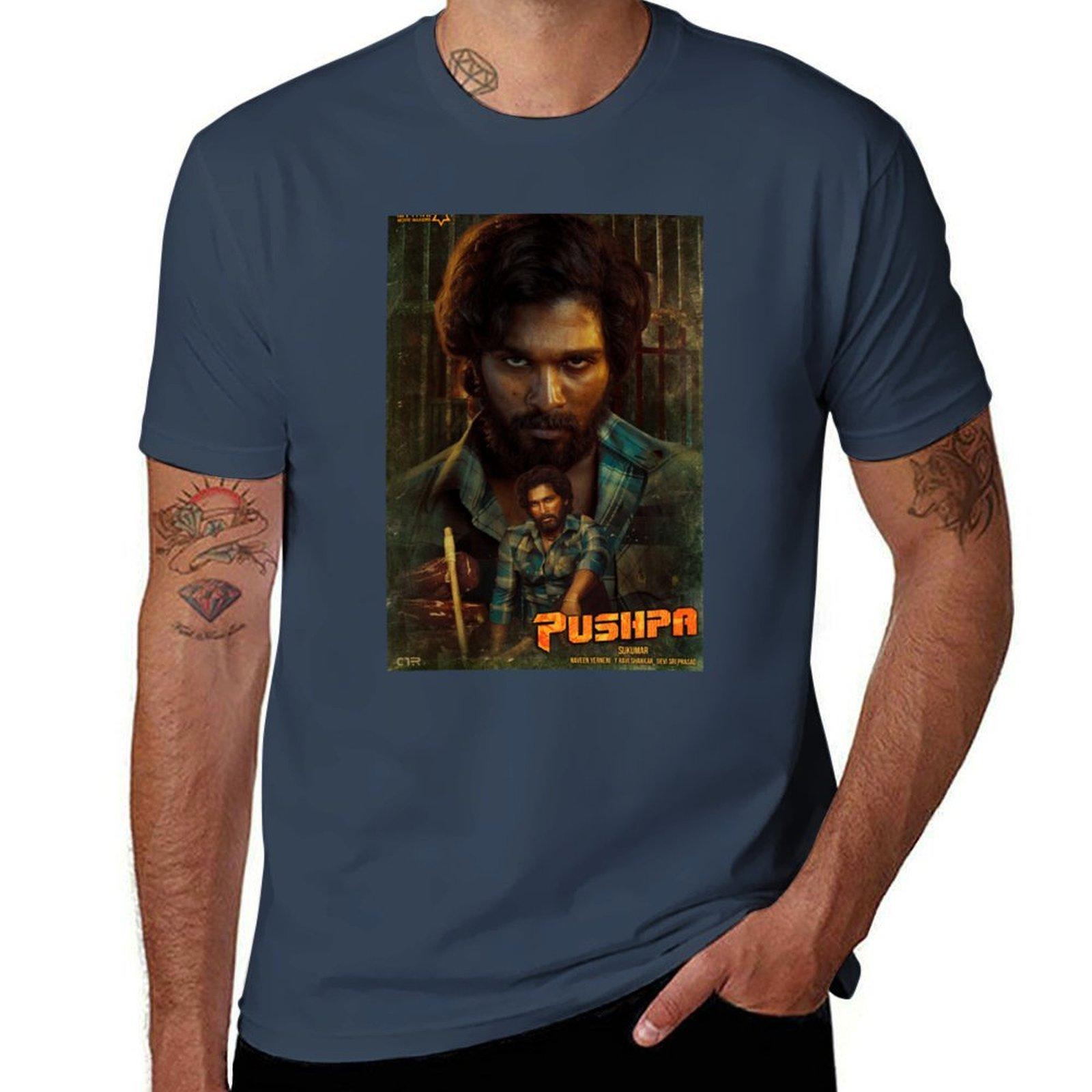 Pushpa Movie TShirt Sweat Absorbing Sports Tee Shirt S