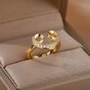 New Geometric Heart Shaped Zircon Open Ring for Women's Niche Design, Finger Ring, Light Luxury Fashion Accessories