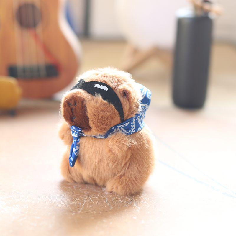 Kawaii Kapibala Plush Pendant Cartoon Capybara Keychain Backpack Pendant Cute Plush Doll Keychain Desktop Ornament Car Pendant