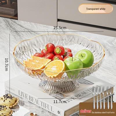 RuHan Light Luxury Draining Fruit Plate Set with Forks