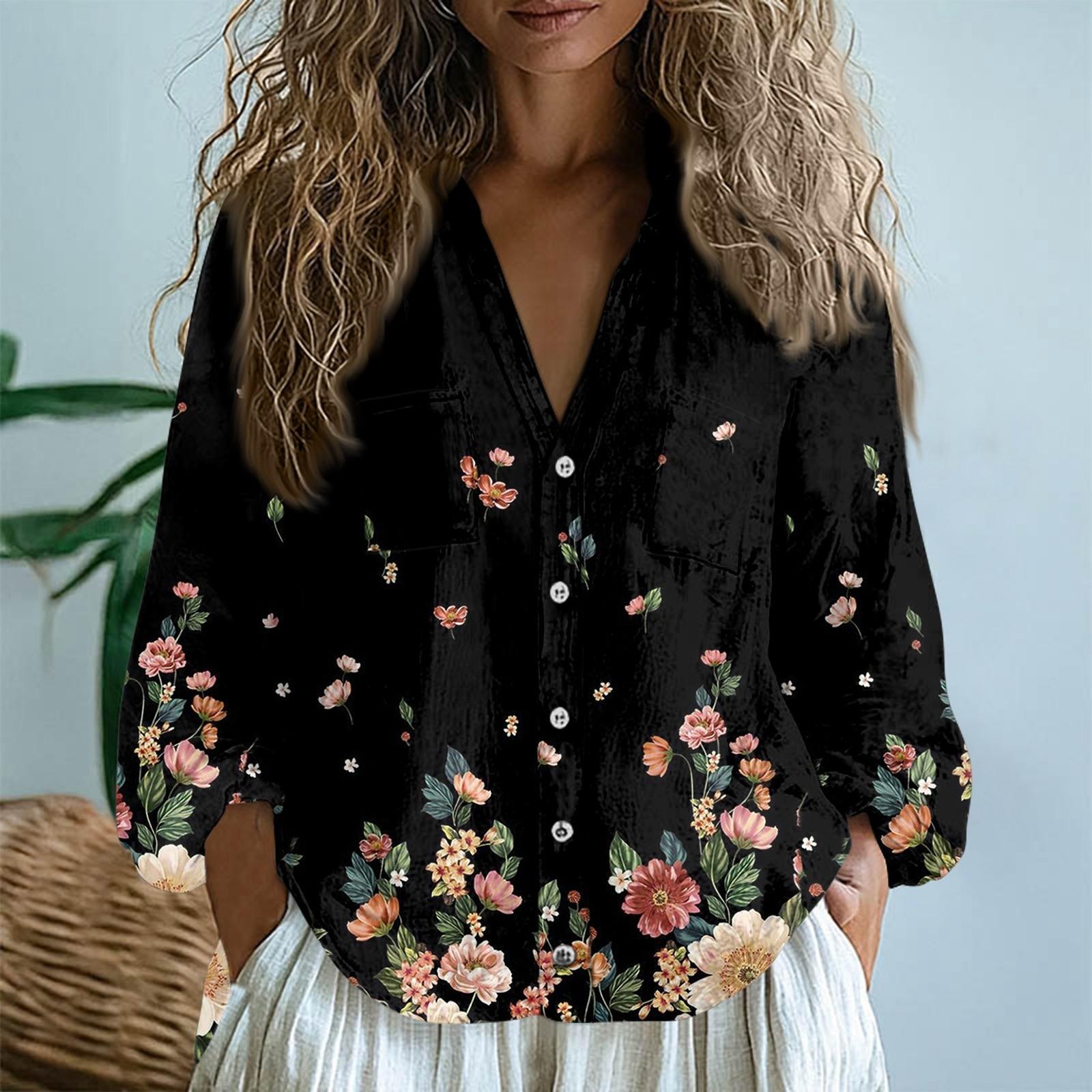 

Женские хлопковые льняные топы с длинными рукавами, свободные футболки с V-образным вырезом в стиле бохо, винтажные блузки L