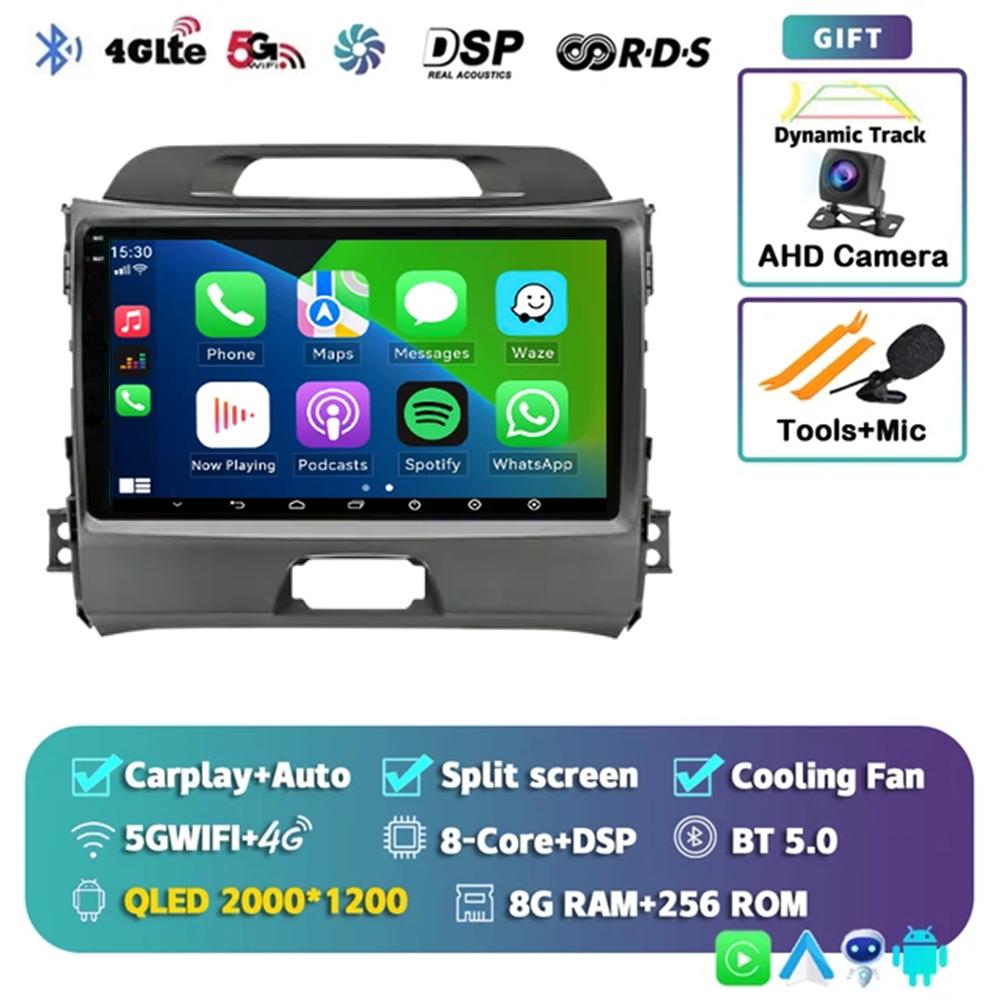 Android 14 Carplay Auto For Kia Sportage 3 2010 2011 2012 2013 3014 - 2016 Car Radio Multimedia GPS Player Stereo Video WiFi+4G