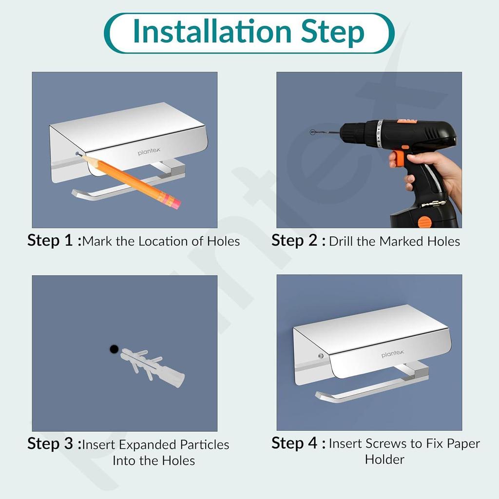 Platin Edelstahl 304 Güte Toilettenpapierhalter/Toilettenpapierrollenhalter mit Handyablage/Toilettenpapierrollenhalter Ständer