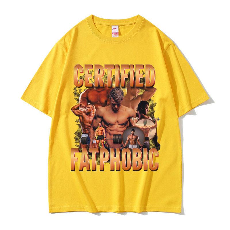 Lustige Zertifizierte Fettphobische Fitnessstudio Pump Cover T-Shirts Männer Frauen Lässiges Baumwoll-T-Shirt Workout Bodybuilding Sommer T-Shirt