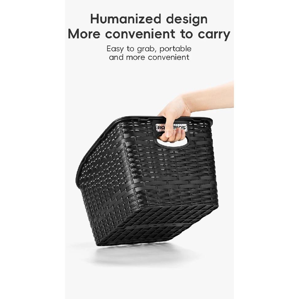 ROCKBROS Rear Bike Basket Large Capacity With Telescopic Cover Pets Bicycle Basket Fits for Most Rear Bike Rack Anti-squeeze