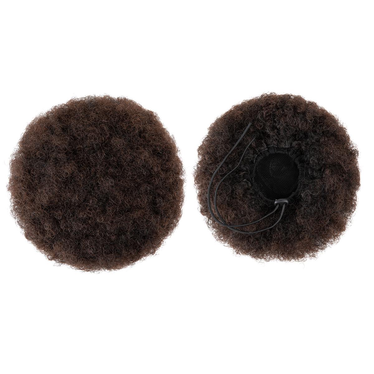 

African Wig Hair Band: Fluffy Curly Drawstring Bun for Women