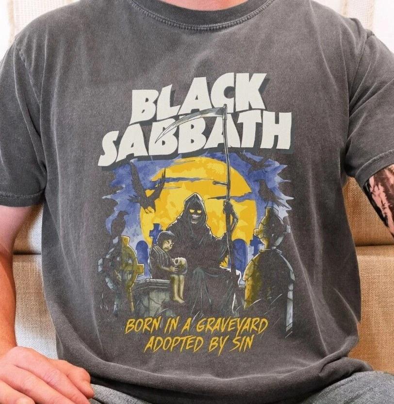 Black Sabbath Band Children of The Grave Tshirt Mens Tshirt Summer New Retro Fashion Cotton Top for Men and Women