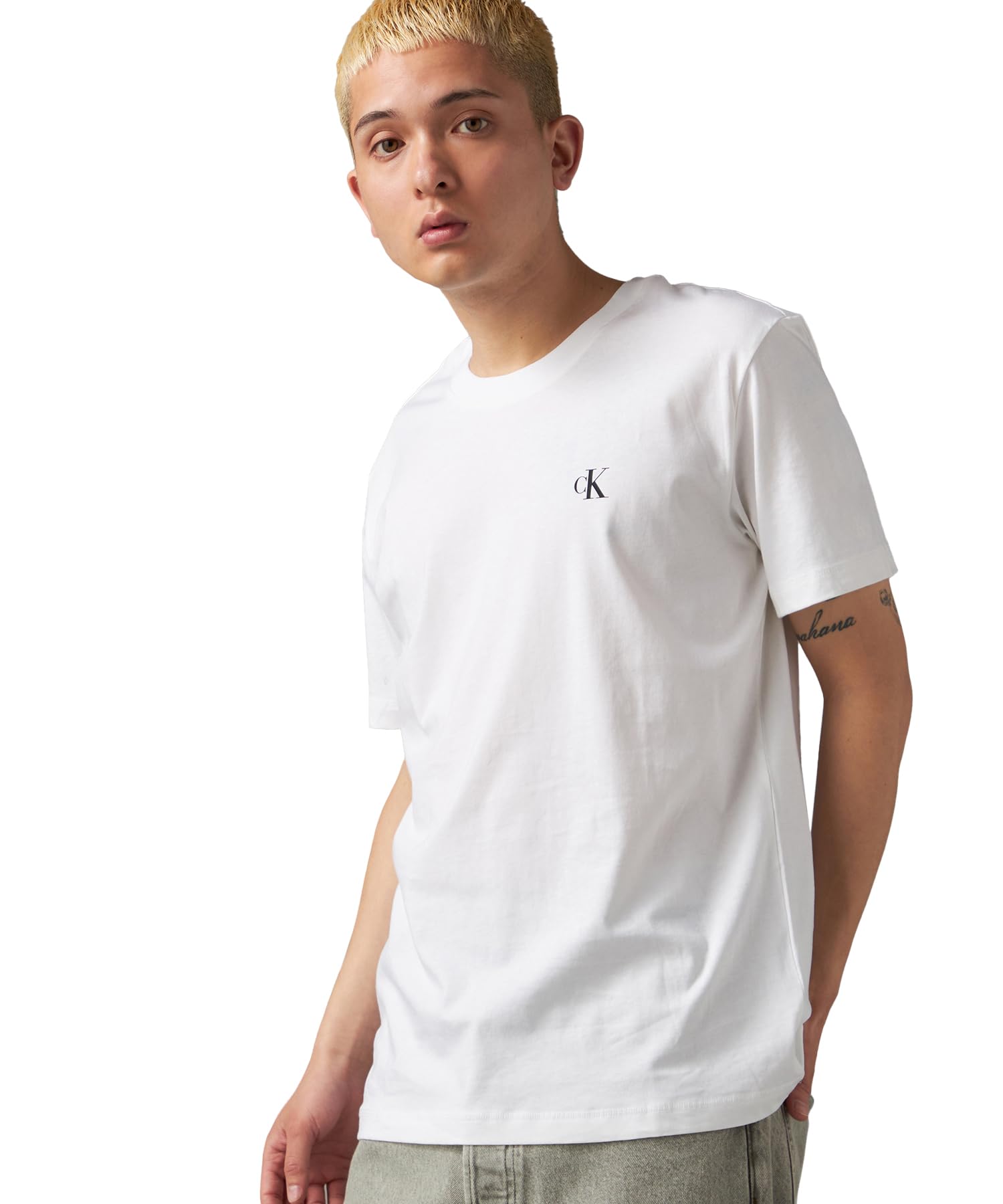 CALVIN KLEIN CK Logo Regular J322254 M BRIGHTWHITEYAF (Calvin Klein) T-Shirt