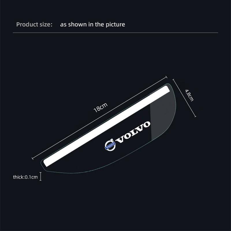 AAJS1 For Volvo 2Pcs Car Rearview Mirror Rain Eyebrow Rainproof Cover Sticker For Volvo C30 XC60 S80 V40 FH16 R XC90 V70 S60 V60 XC40