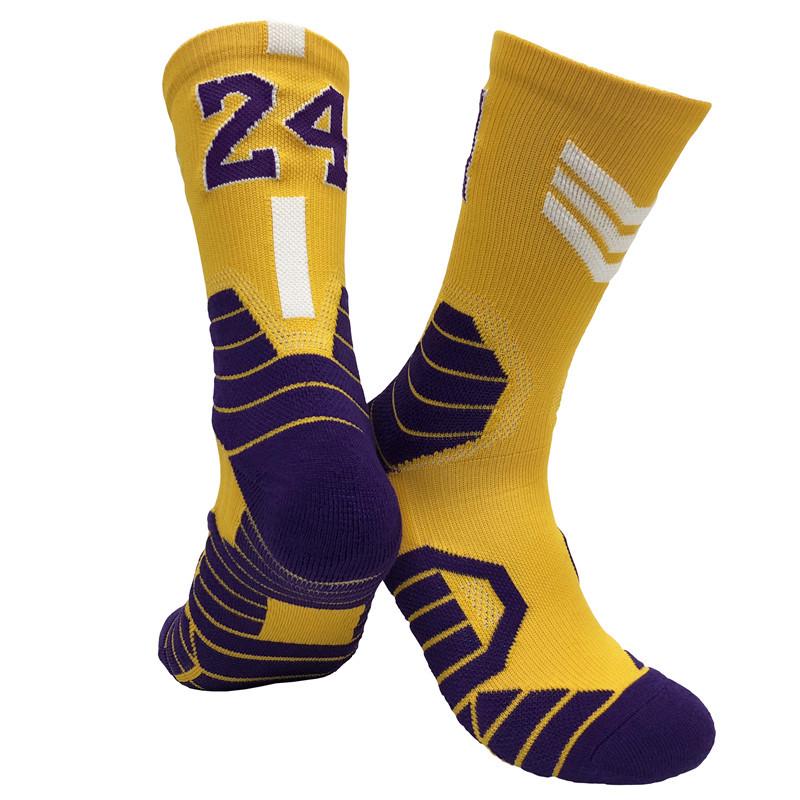 

Adult Basketball Socks - High Tube, Elastic Cotton, Kobe 24, Irving, Harden Design