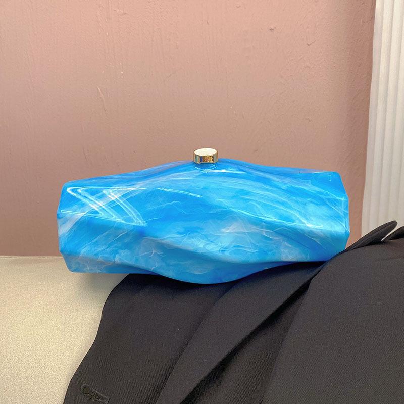 NicheDesignUniqueHigh-End Feel Acrylic Box Bag CasualVersatile Stone Pattern Handheld Crossbody Bag From China Mainland