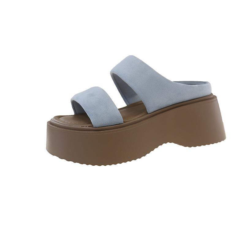 

Niche design one-word slippers tide 2025 summer breathable and comfortable open-toed versatile casual muffin bottom outer slippers tide 40