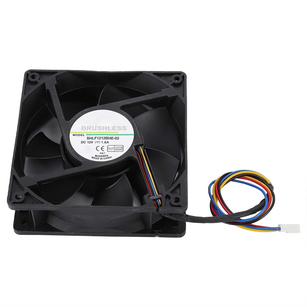 Computer Cooling Fan ASHATA SHLF1212BHE-02 DC12V 1.6A 12CM Temperature Control PWM Cooling Fan Cooler with High Heat Dissipation 12V Cooling Fan