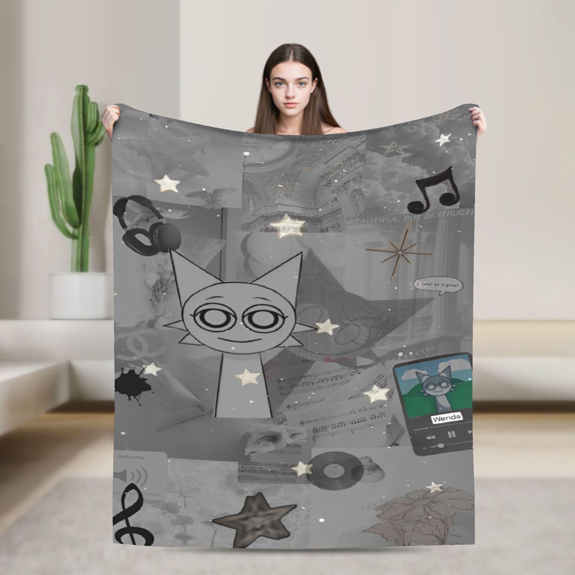 

Sprunki Characters Game Blankets Flannel Funny Breathable Throw Blanket for Home All Season 76x102cm 30x40in