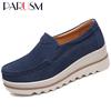 Spring Women Shoes Platform Flats Sneakers Women Suede Leather Women Casual Shoes Slip On Flats Heels Creepers Moccasins