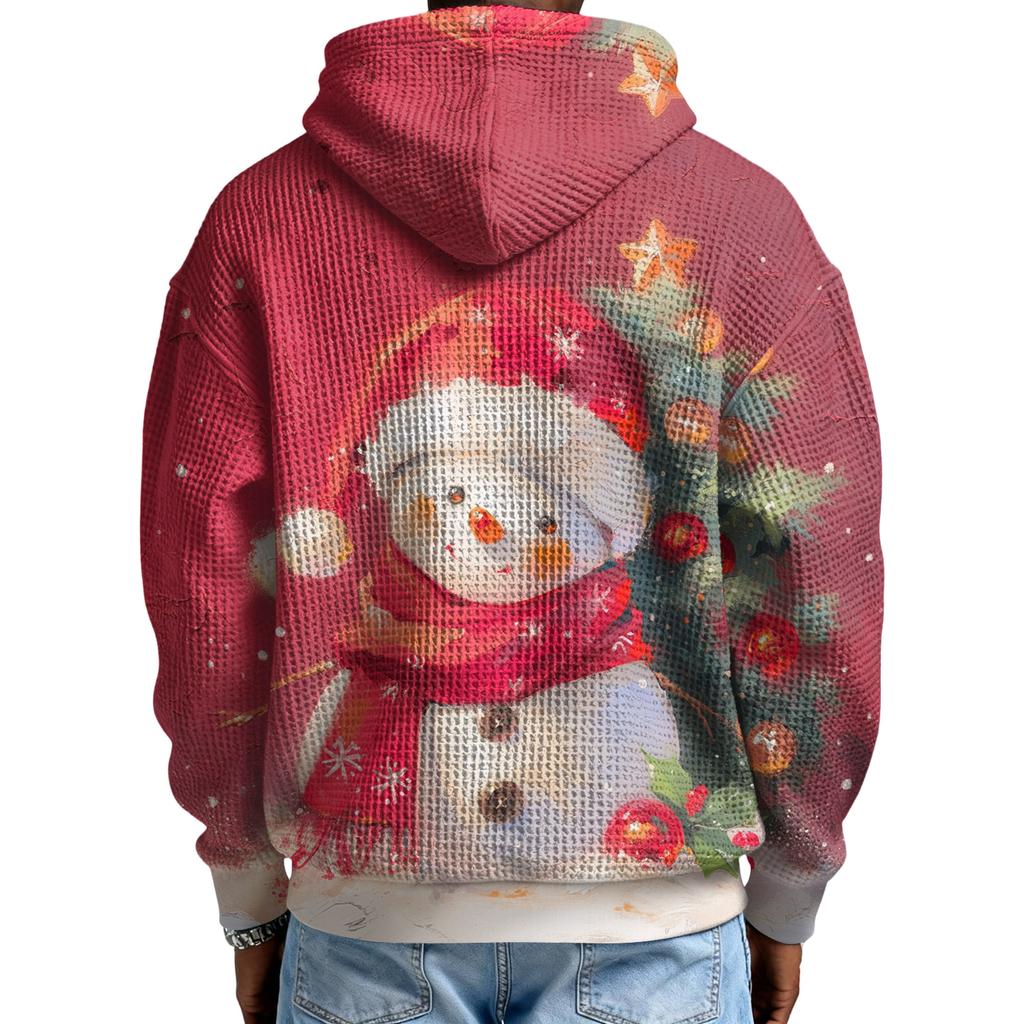 Pánská Móda Trendy Mikina s kapucí na půl zipu Pulovr Zesílená Fleecová Textura Mikina