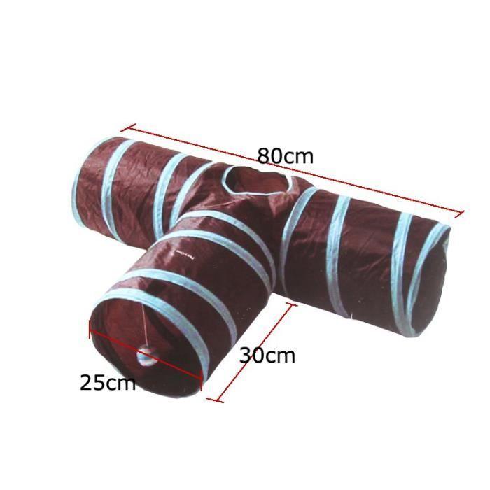 Tunnel Pliant pour Chat - Noir - 80x30x25cm - Nylon - Métallique - Intérieur