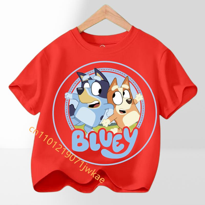 

Boys Girl Short Sleeve Tee Cute Outfits Gift T-Shirt Multi-color Bluey Kids Tees Clothes T Shirts Children Cartoons Casual Tops 130