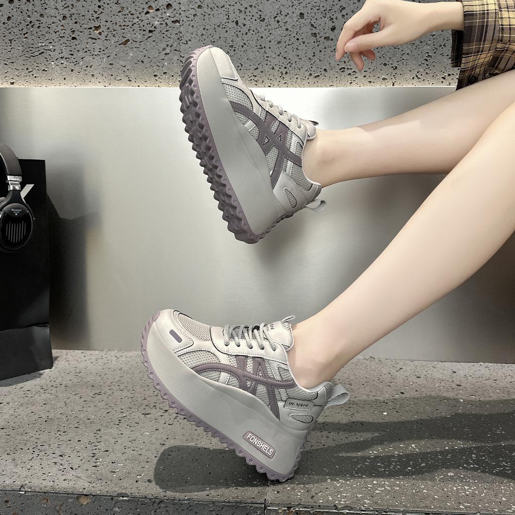 Leather thick-soled small Forrest Gump shoes New breathable sports and leisure shoes in autumn