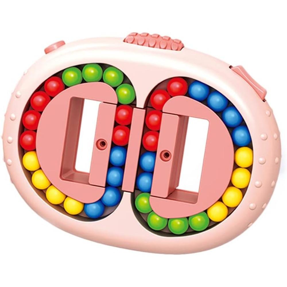 

Вращающийся кубик-спиннер Magic Bean, игрушки-фиджет, головоломки-фиджет для снятия стресса, обучающая и образовательная игрушка для снятия тревожности, ручной кубик-головоломка с двойным переворотом 12*9*2.8cm розовый