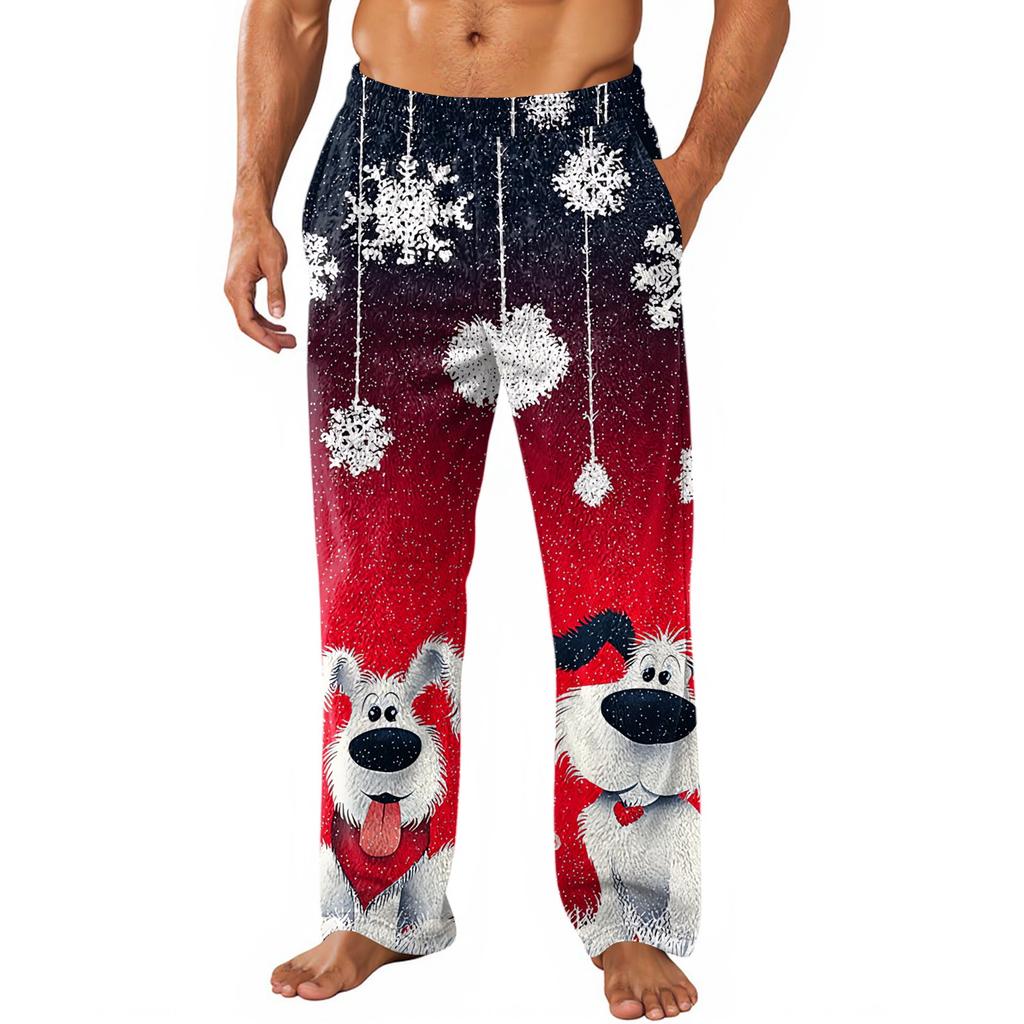 Herren Allover bedruckte Homewear-Hose Schlaf-Pyjamahose Lange Hose Pyjamahose