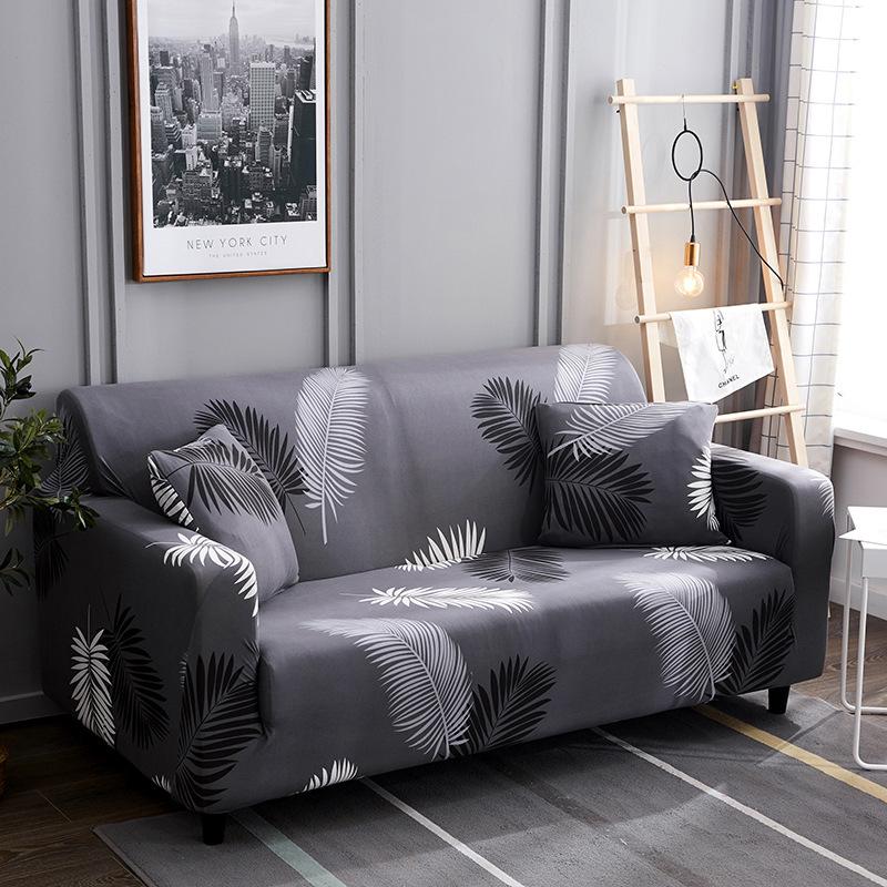 Black Feather Sofa Cover, Sofa Cushion Sofa Cover AllInclusive, Modern Simple Printed Sofa Cover