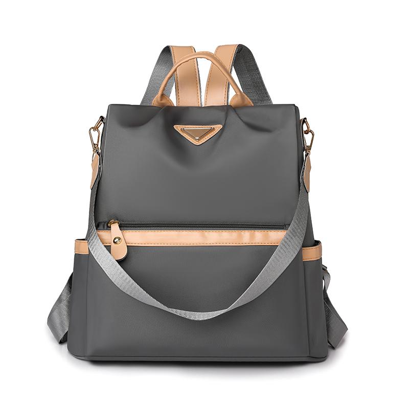 Backpack Women's Solid Color Commuter Backpack Large Capacity Contrast Color Bag