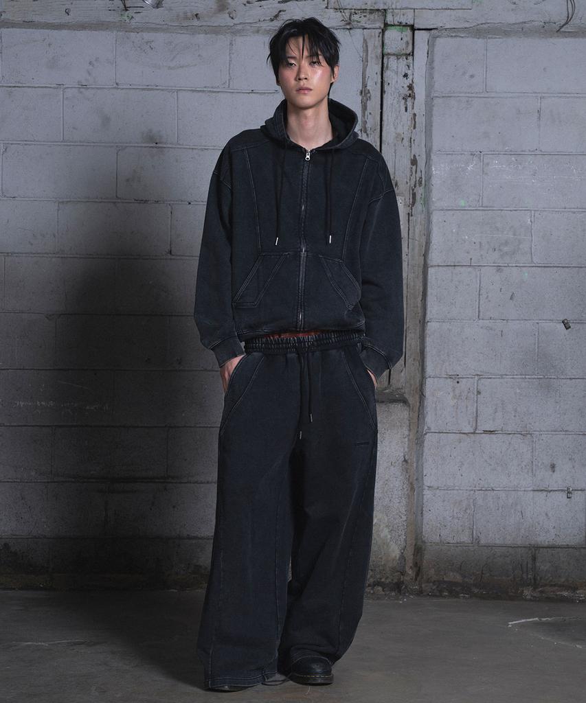 Aejyuttingkeumamaindeu Line Point Vintage Pants_Black