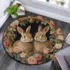 Rabbits Round Area Rug,Carpet Rug for Living Room Bedroom Sofa Playroom Decor,Non-slip Floor Mat