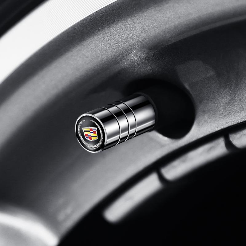4pcs Car Badges Wheel Tire Valve Stem Caps Covers Auto Accessories For Cadillac Escalade CTS ATS SRX STS XT5 XT4 XT6 XTS CT4