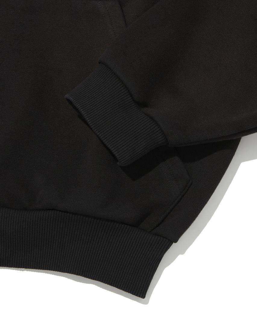 Suade Cropped Washed Hood Zip Up [Dark Black]