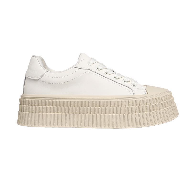 Biscuit Shape Shoes Women's Niche Platform Height Increasing Women Shoes White Shoes Women's New Fashion Casual Board Shoes Women's Platform Shoes