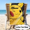 Custom Name Pika Urban Fashion Microfiber Beach Towel Super Soft & Absorbent for Bath, Beach, Travel  Bath Time Accessory, Fan Gifts