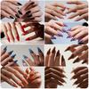 576Pcs/Set Fake Nails 24 Grids Assorted Color Long Nail Extension Removable Home Salon Women Girls Full Cover Press on Nails Kit